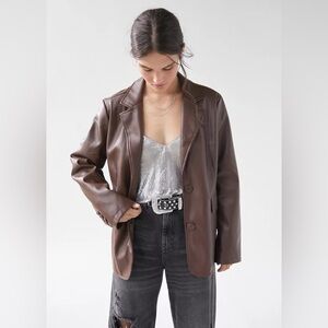 Urban Outfitters Faux Leather Blazer